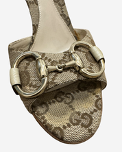 Vintage Gucci GG Supreme Horsebit  Heels 35.5