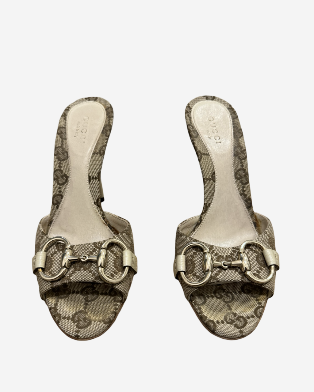 Vintage Gucci GG Supreme Horsebit  Heels 35.5
