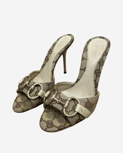 Vintage Gucci GG Supreme Horsebit  Heels 35.5