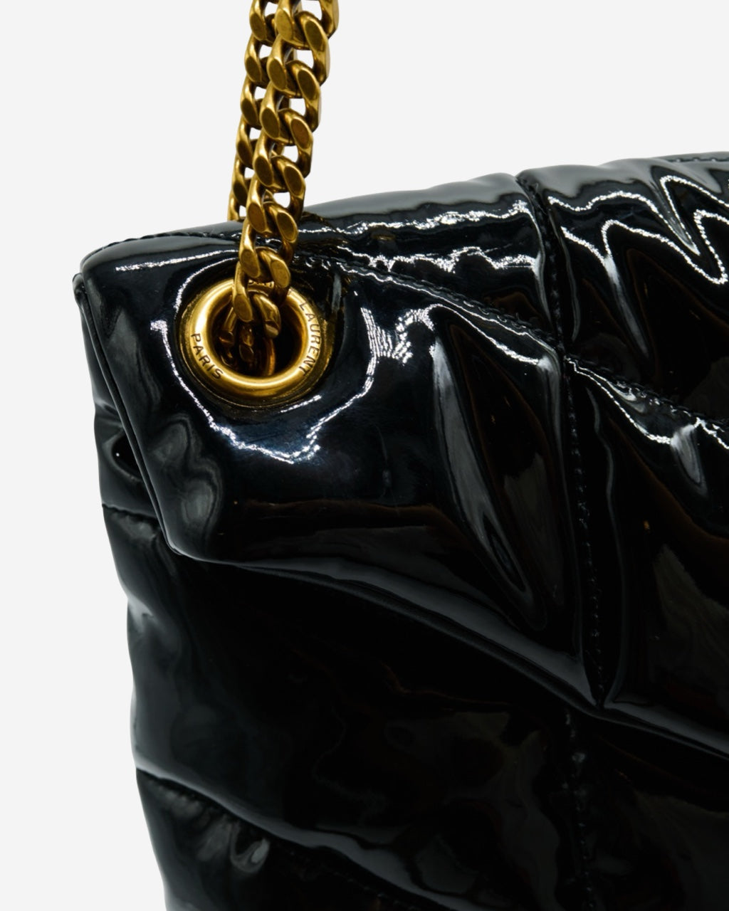 Saint Laurent Lou Lou Puffer Patent Leather Bag