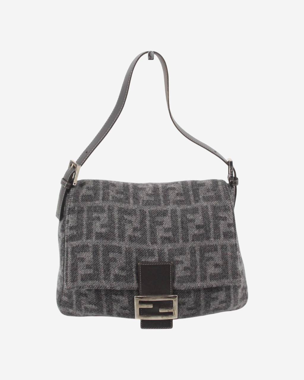Fendi Zucca Mamma Baguette Wool Bag