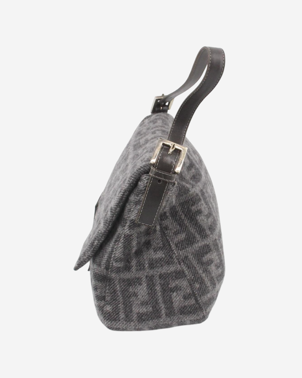 Fendi Zucca Mamma Baguette Wool Bag