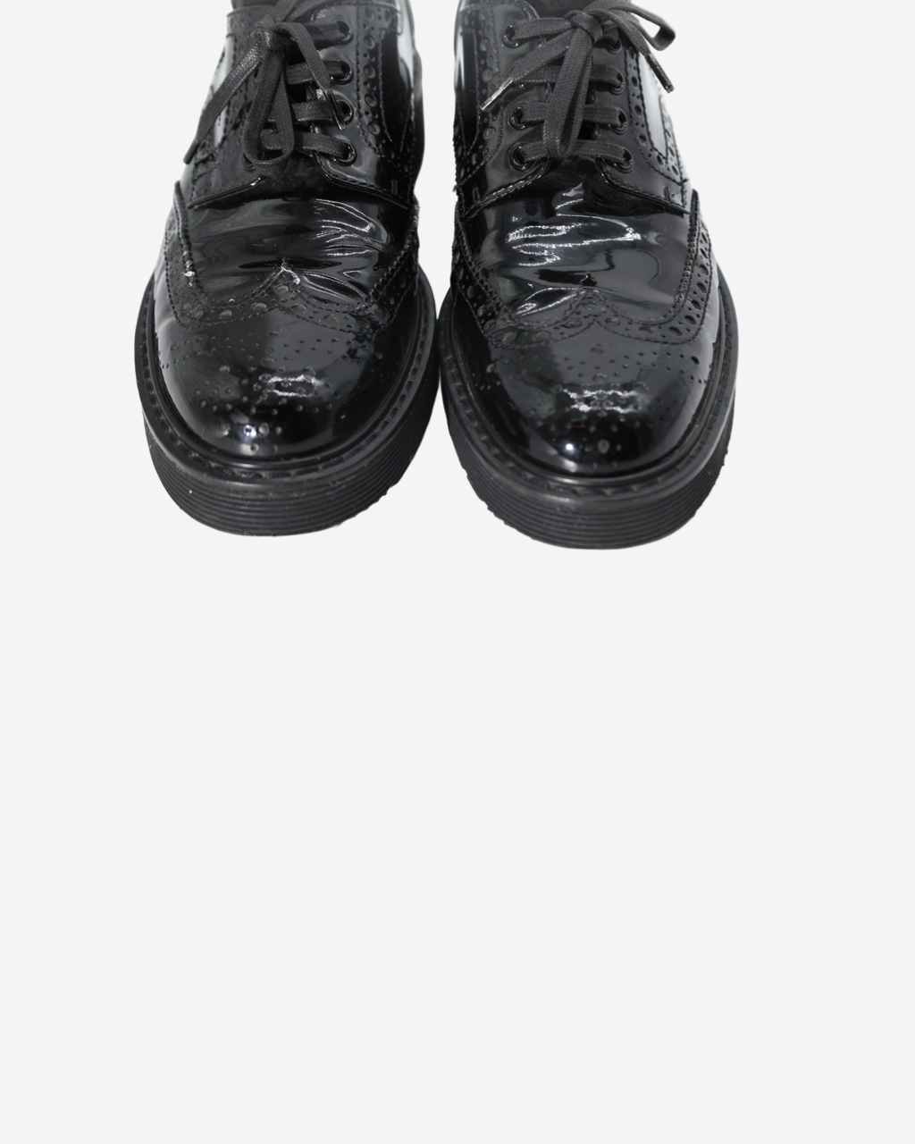 Prada Oxford Patent Leather Shoes, Size 37