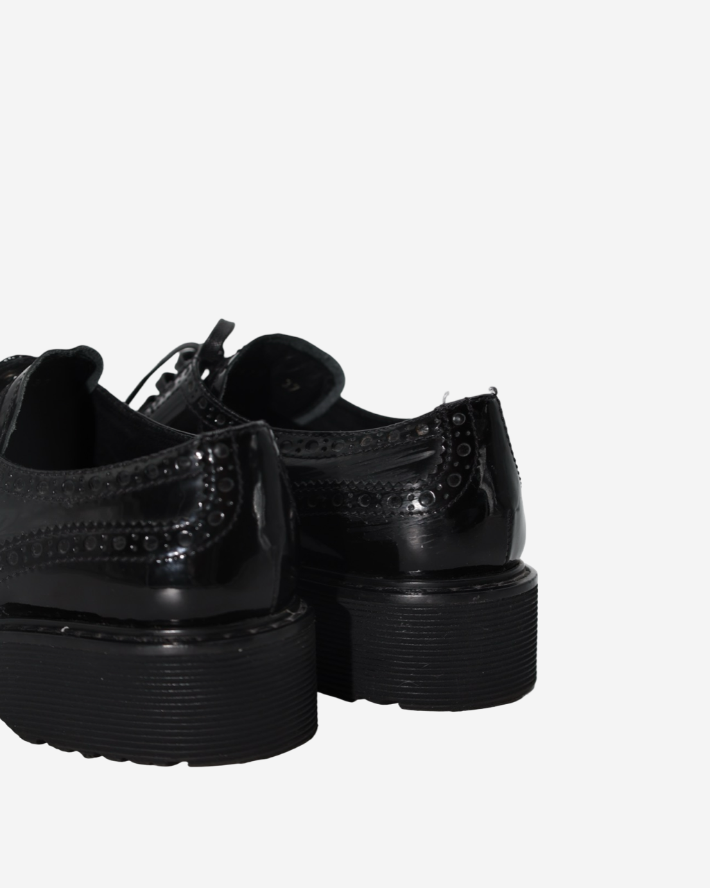 Prada Oxford Patent Leather Shoes, Size 37
