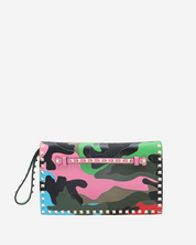Valentino Rockstud Camouflage Pouch
