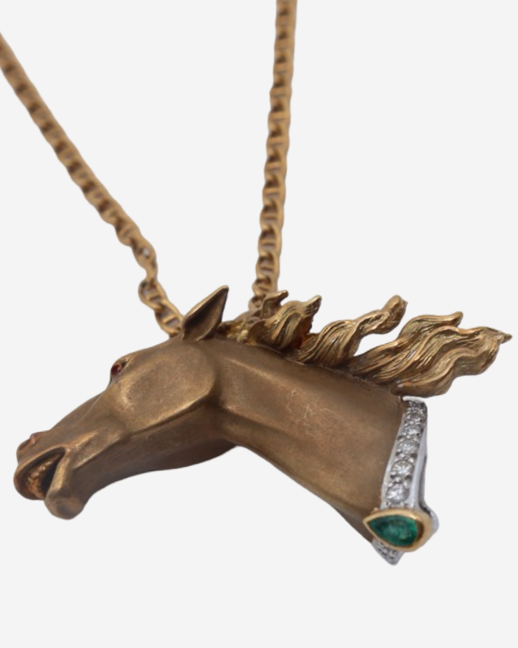 Collar Carrera Caballo Esmeralda y Rubí
