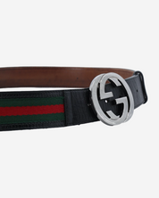 Cinturón Gucci Canvas Interlocking