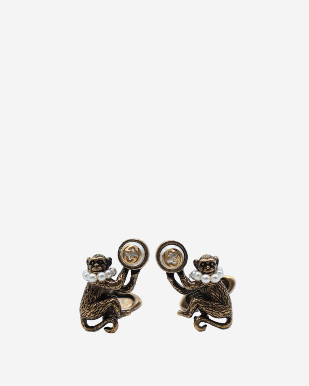 Mancuernillas Gucci Monos con Perlas