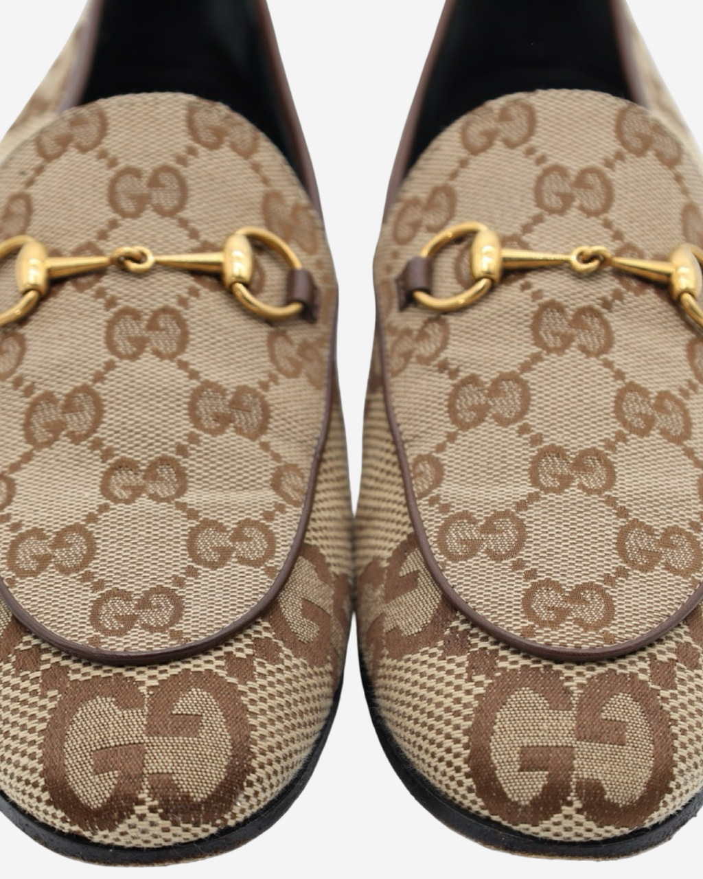 Gucci Jordaan Monogram Horsebit Loafers 38