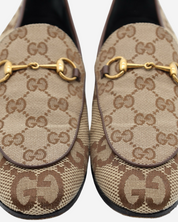 Gucci Jordaan Monogram Horsebit Loafers 38