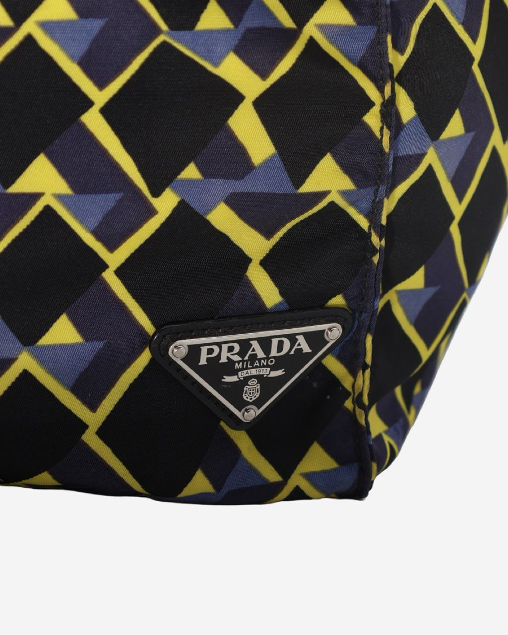 Prada Nylon Geometric Reversible Tote Bag