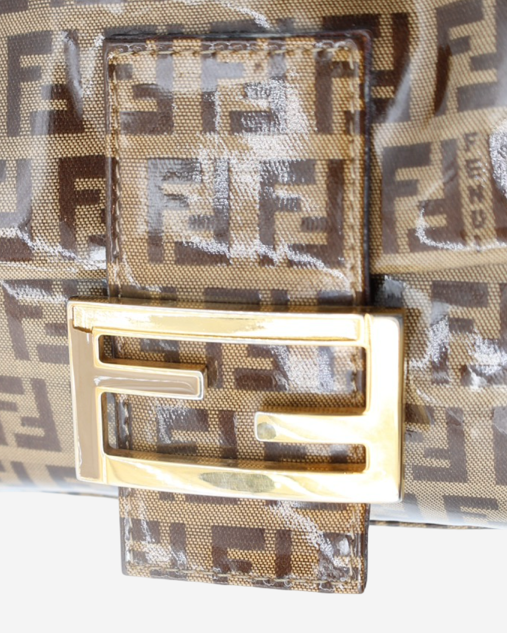 Fendi Zucchino Vinyl Baguette Bag