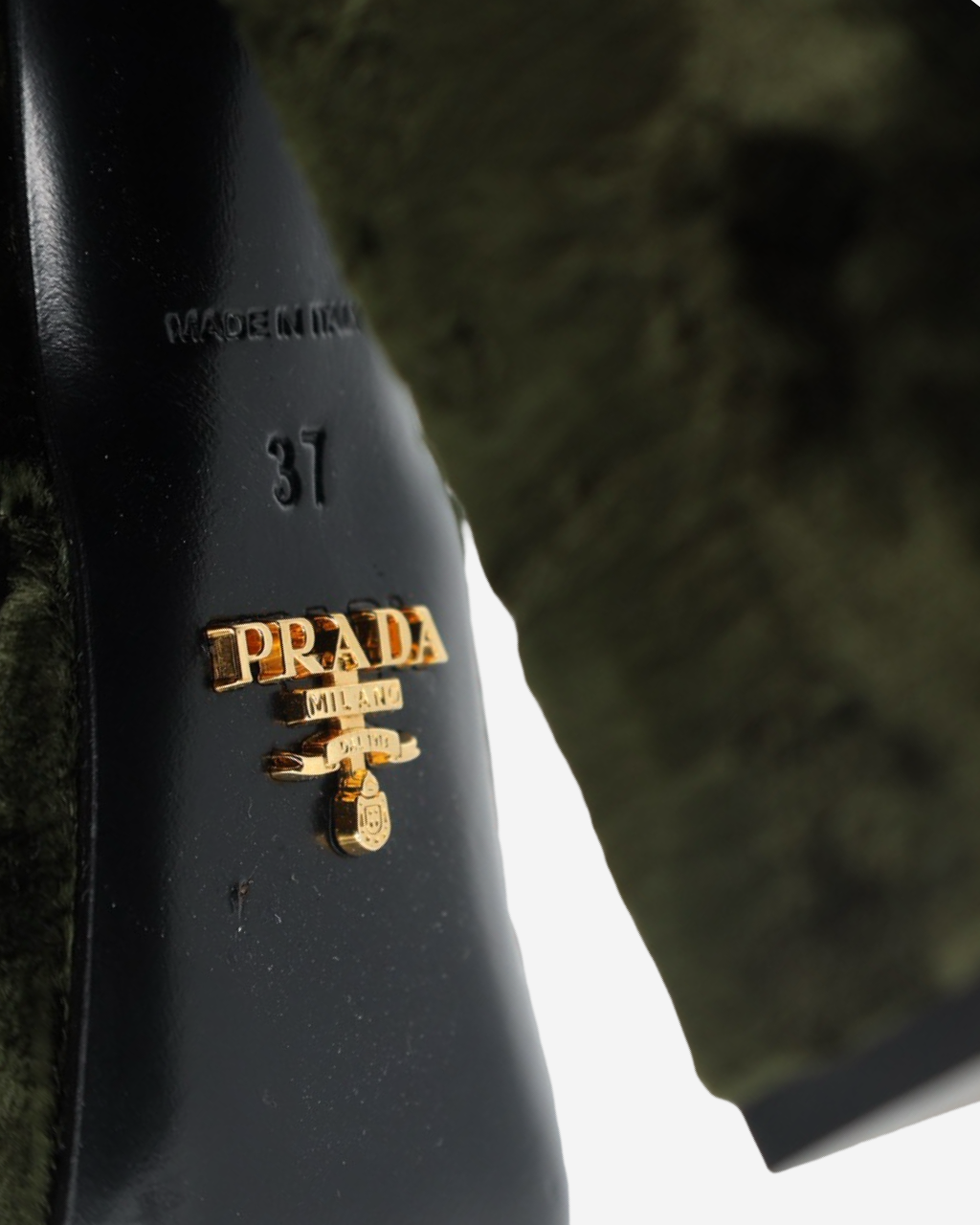 Prada Velvet Platforms 37