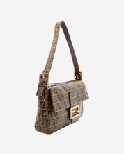 Fendi Baguette Zucchino Coated Canvas Bag