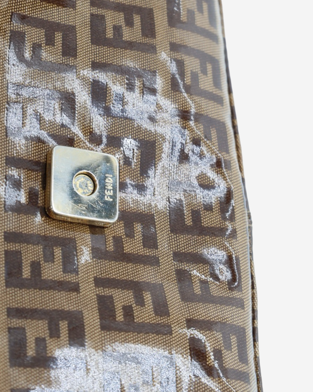 Fendi Baguette Zucchino Coated Canvas Bag