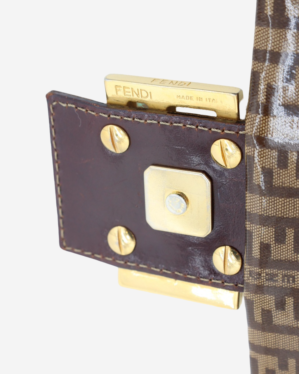 Fendi Baguette Zucchino Coated Canvas Bag
