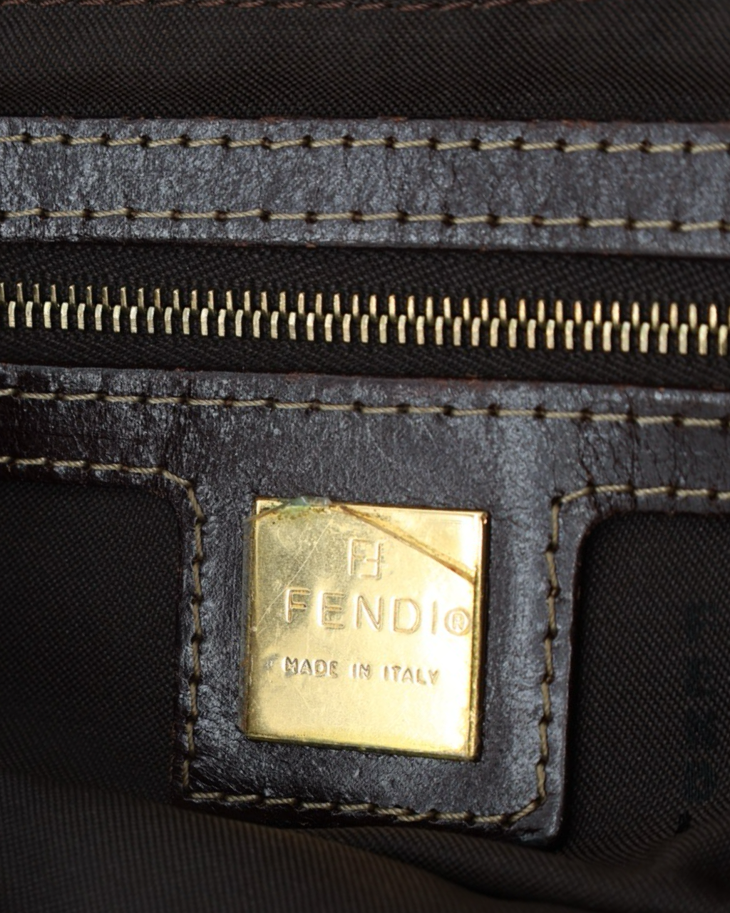 Fendi Baguette Zucchino Coated Canvas Bag