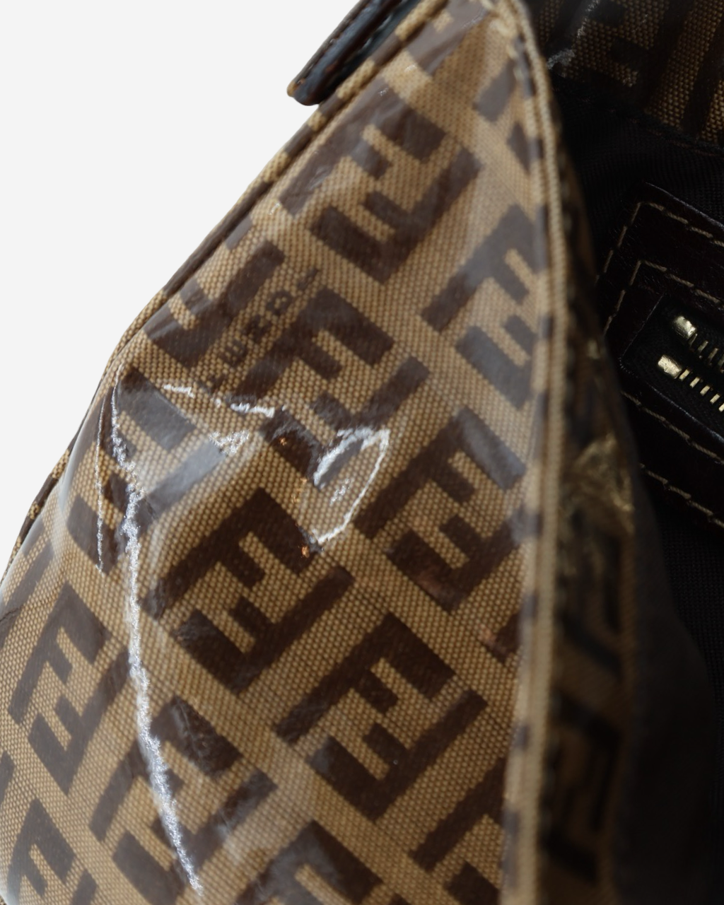 Fendi Baguette Zucchino Coated Canvas Bag