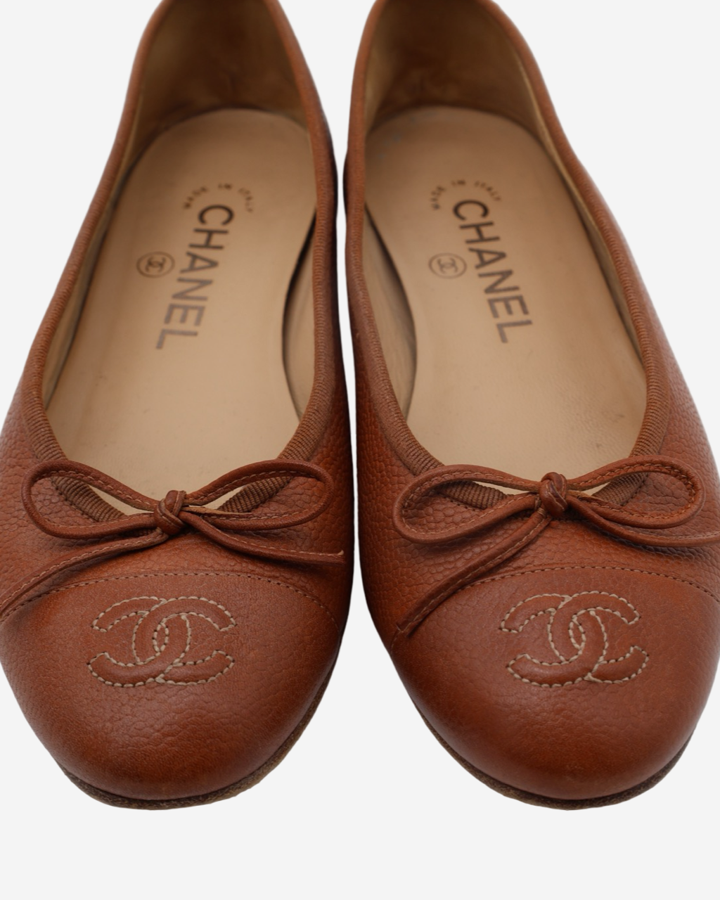 Chanel Caviar CC Cap Toe Flats 36