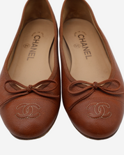Chanel Caviar CC Cap Toe Flats 36