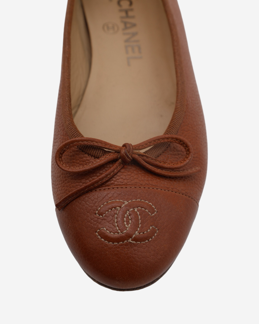 Chanel Caviar CC Cap Toe Flats 36