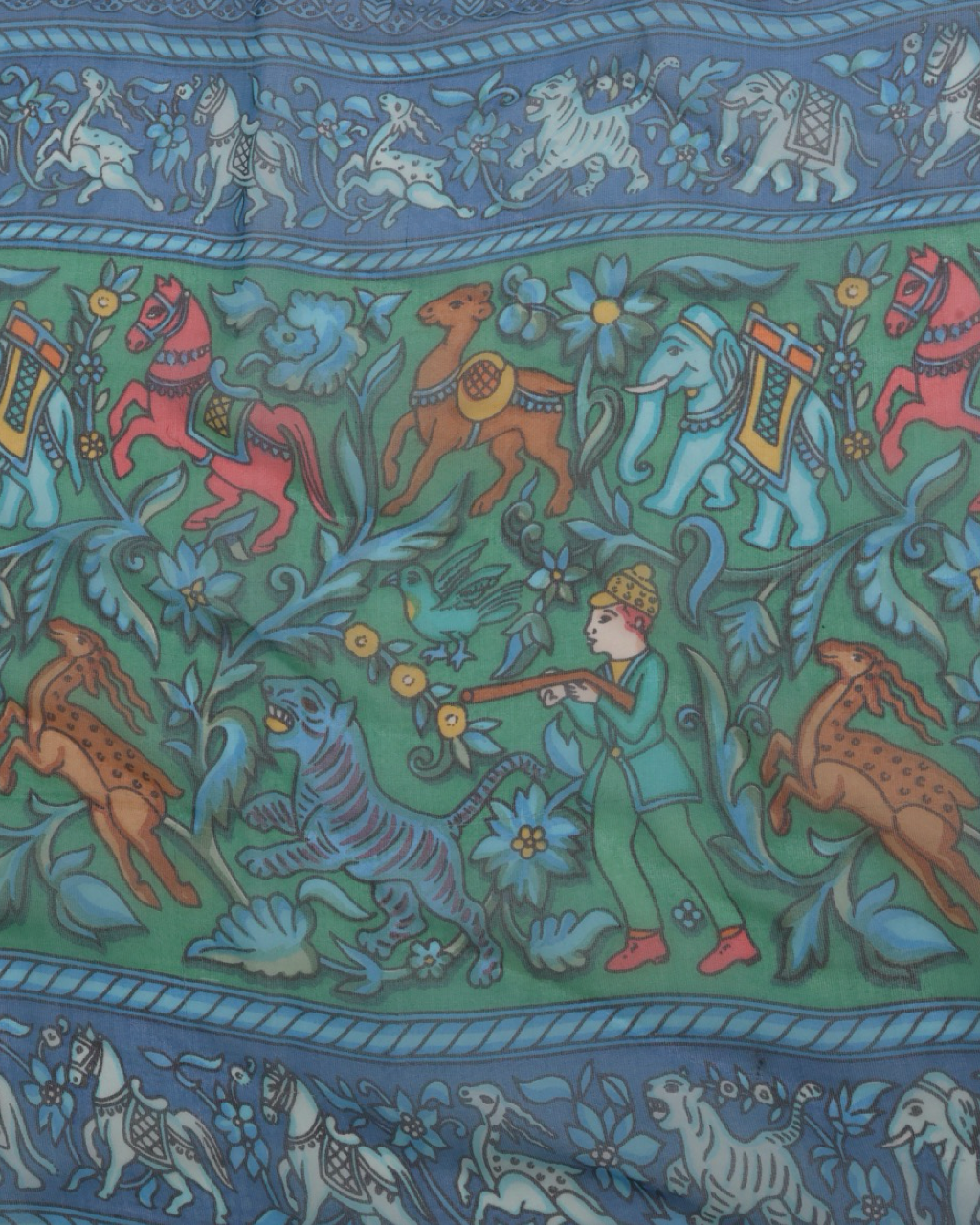 Pashmina Hermès Chasse en Inde