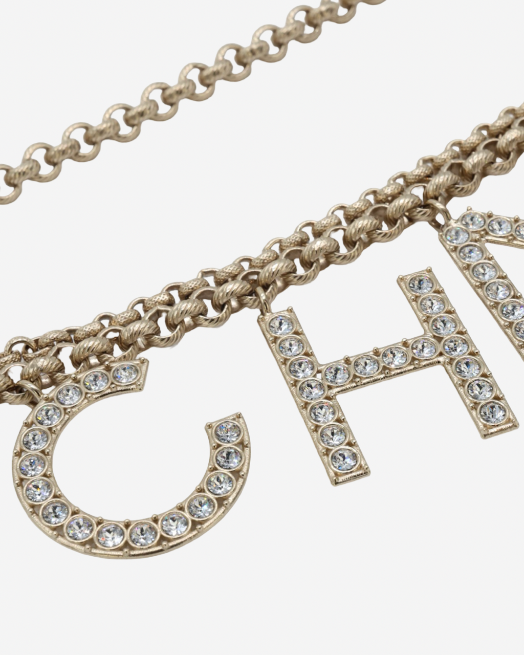 Chanel Rhinestone Logo Belt
