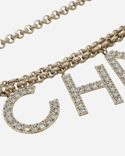Chanel Rhinestone Logo Belt