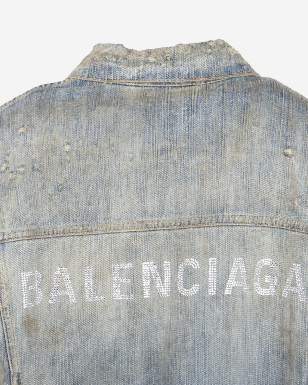 Chamarra Balenciaga Denim Oversize Rhinestone L