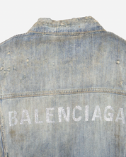 Chamarra Balenciaga Denim Oversize Rhinestone L