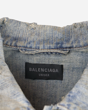 Chamarra Balenciaga Denim Oversize Rhinestone L