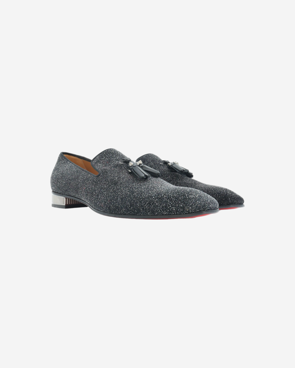 Christian Louboutin Colonnaki Glitter Spiked Loafers 44