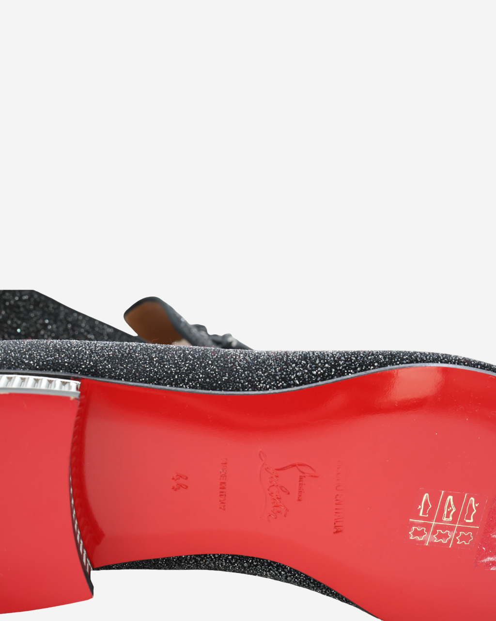 Christian Louboutin Colonnaki Glitter Spiked Loafers 44