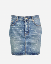 Falda Balenciaga Denim All Over Logo 38 IT
