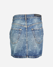 Falda Balenciaga Denim All Over Logo 38 IT