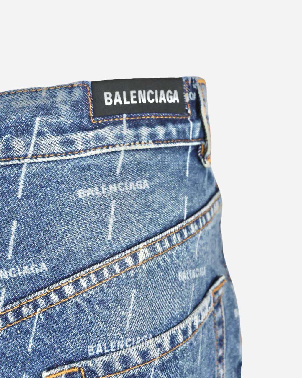 Falda Balenciaga Denim All Over Logo 38 IT