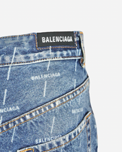 Falda Balenciaga Denim All Over Logo 38 IT