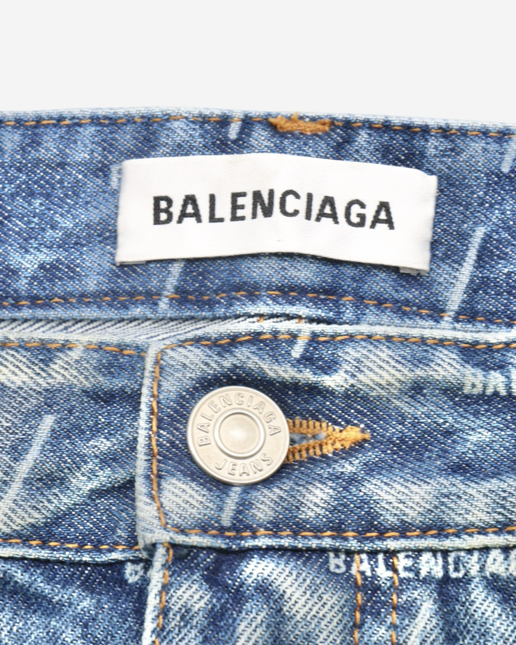 Falda Balenciaga Denim All Over Logo 38 IT
