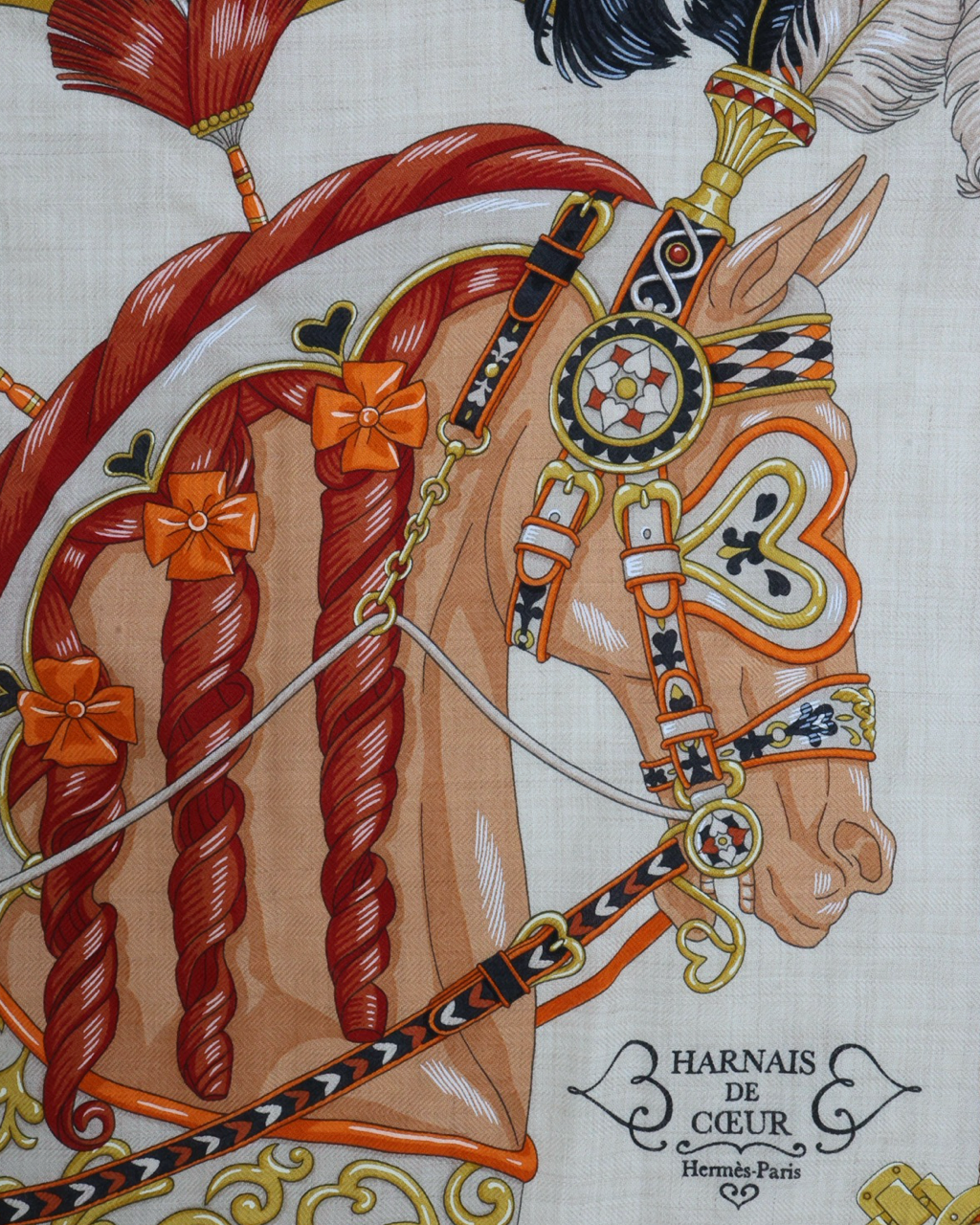 Hermès Harnais de Coeur Scarf