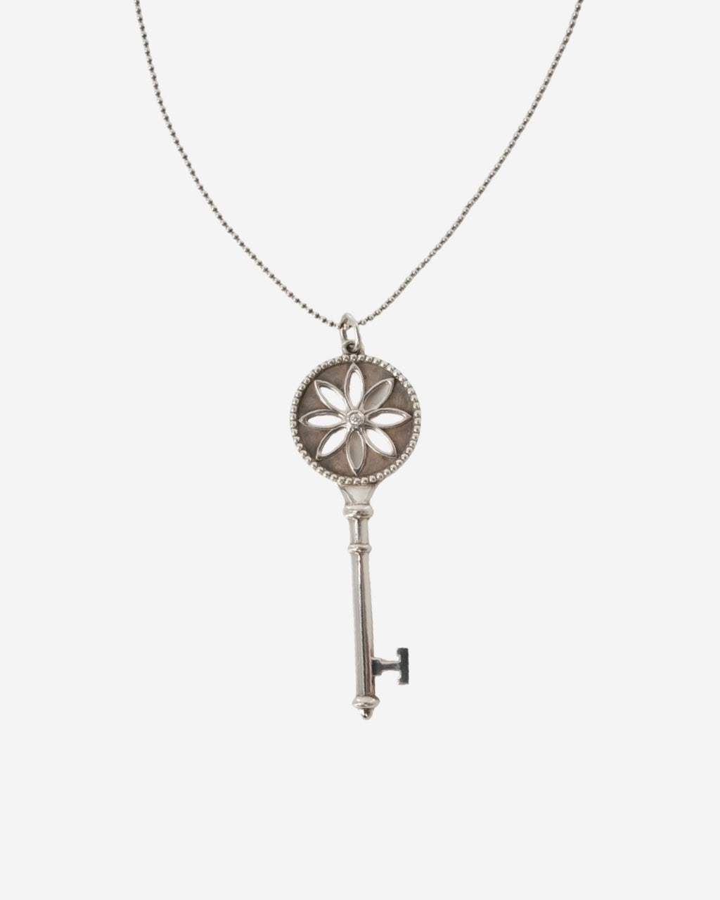 Tiffany & Co. Diamond Daisy Key Necklace
