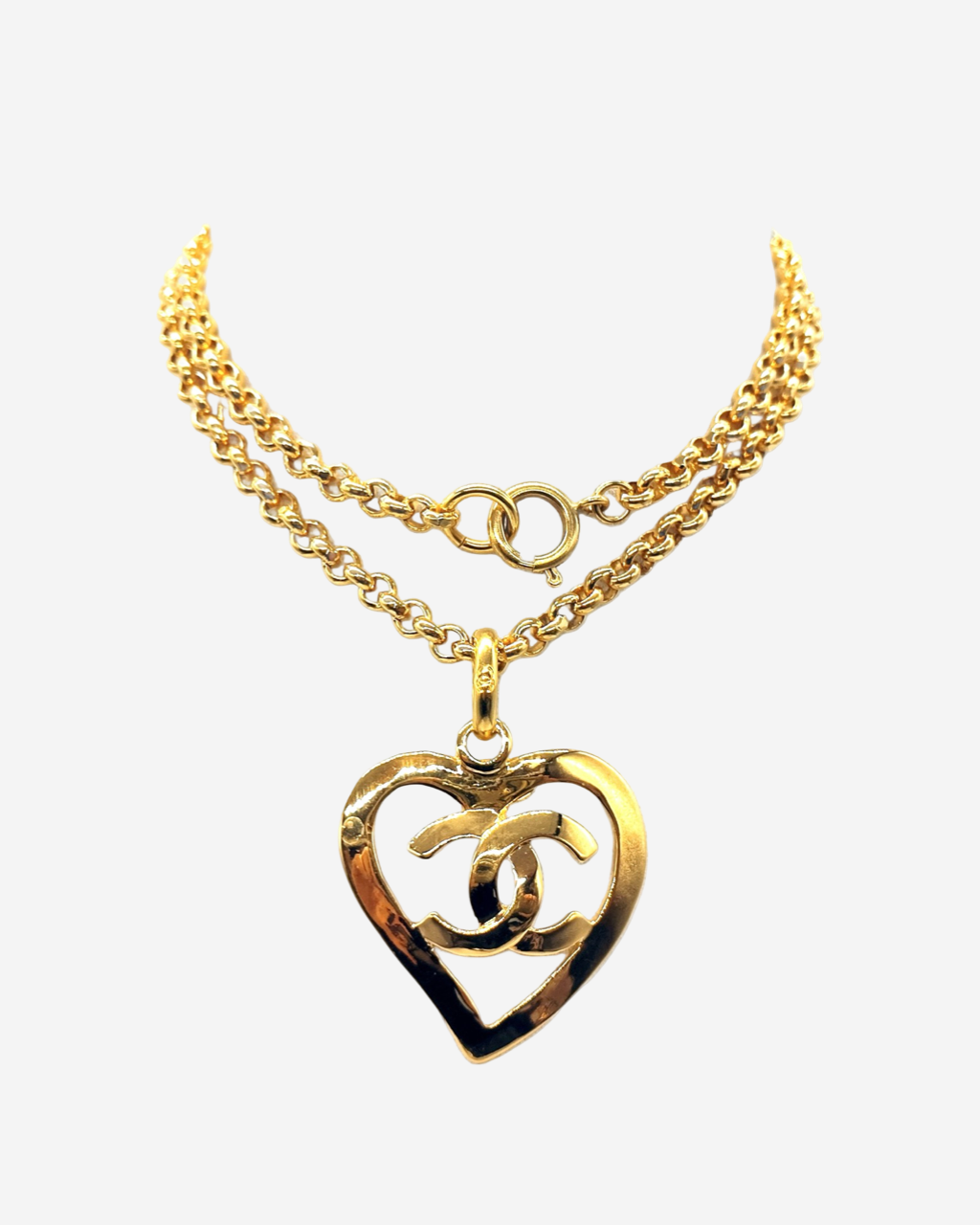 Chanel Heart Logo Necklace