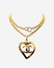 Chanel Heart Logo Necklace