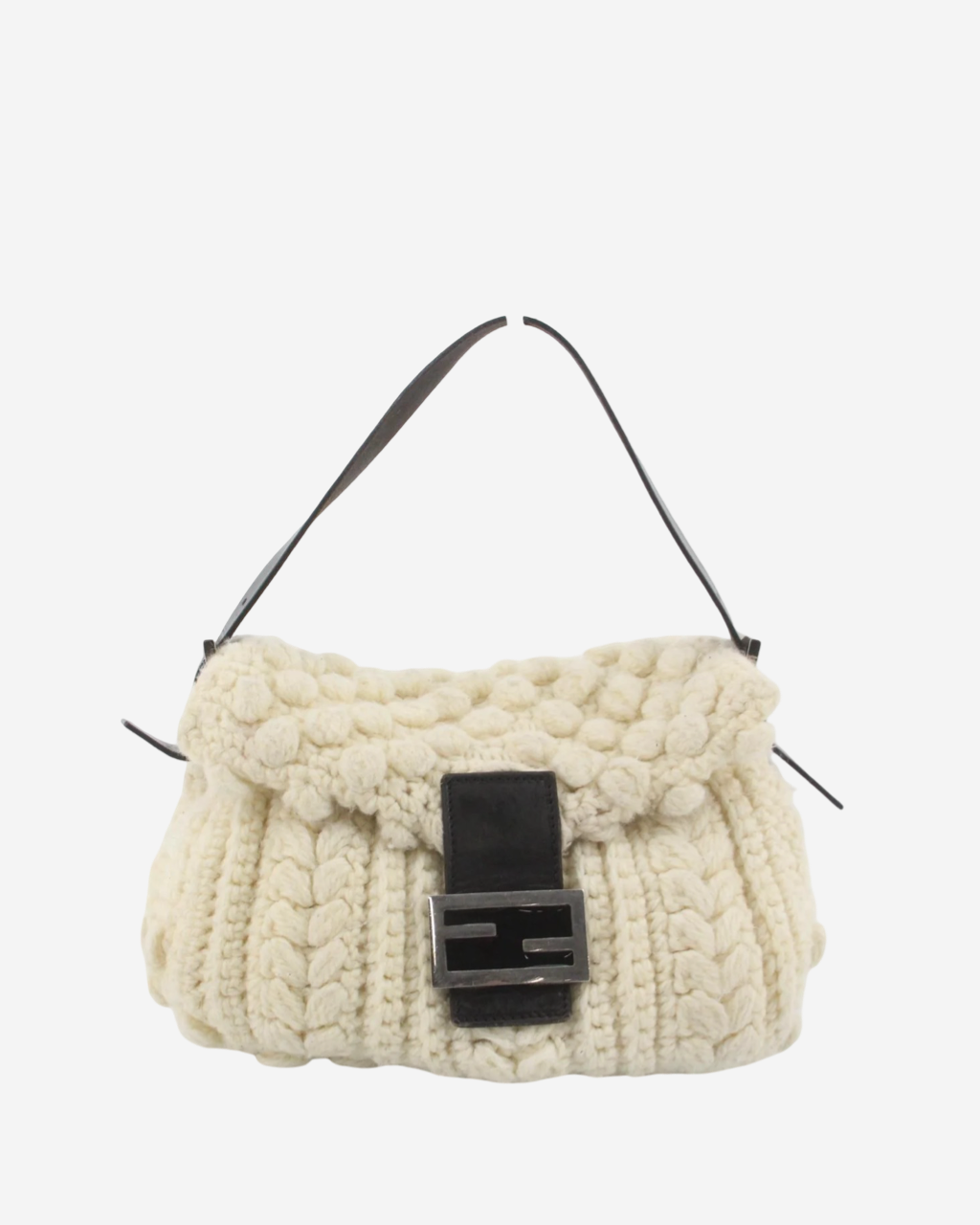 Fendi Mamma Baguette Wool Bag