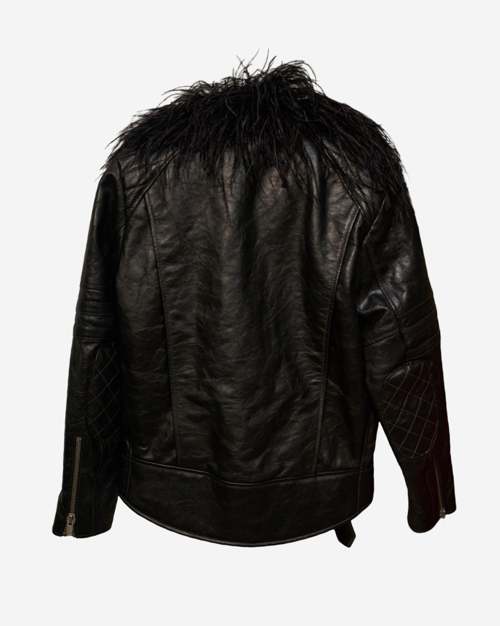 Chamarra de Piel Saint Laurent Plumas 38 FR