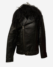 Chamarra de Piel Saint Laurent Plumas 38 FR