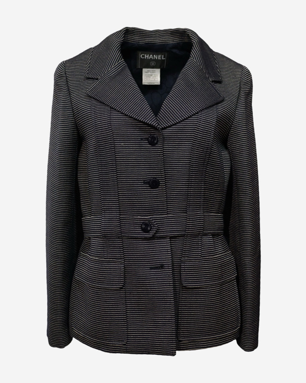 Chanel Striped Skirt and Blazer Set 40 FR