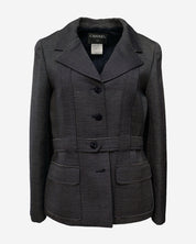 Chanel Striped Skirt and Blazer Set 40 FR