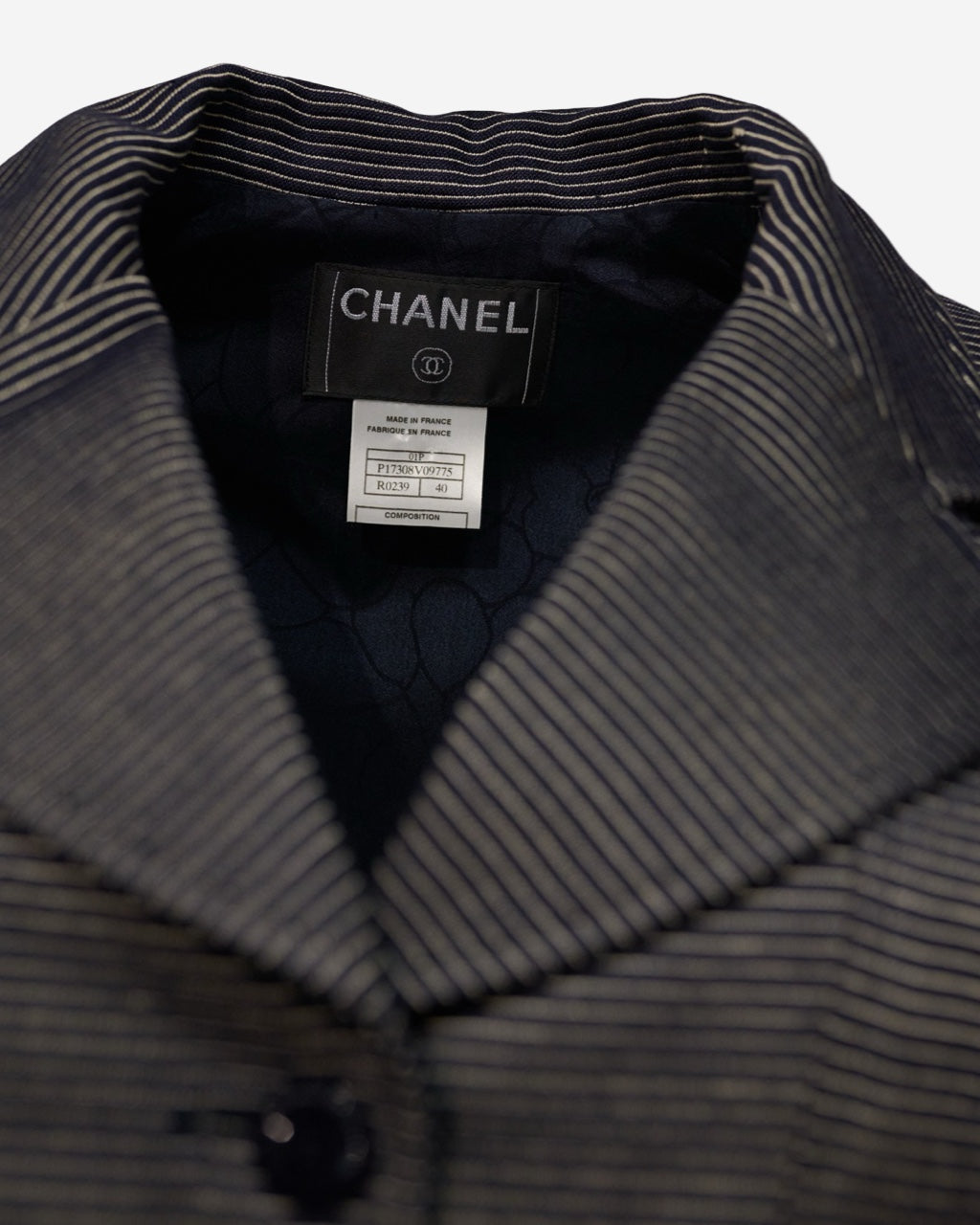 Chanel Striped Skirt and Blazer Set 40 FR