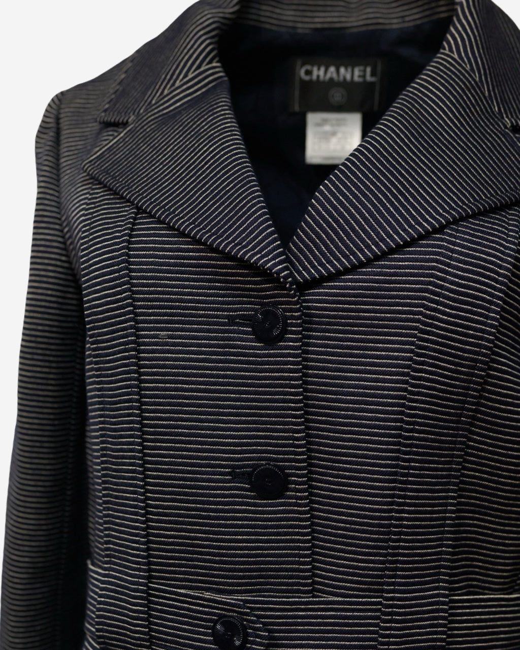 Chanel Striped Skirt and Blazer Set 40 FR