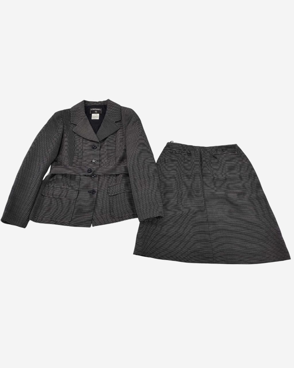 Chanel Striped Skirt and Blazer Set 40 FR